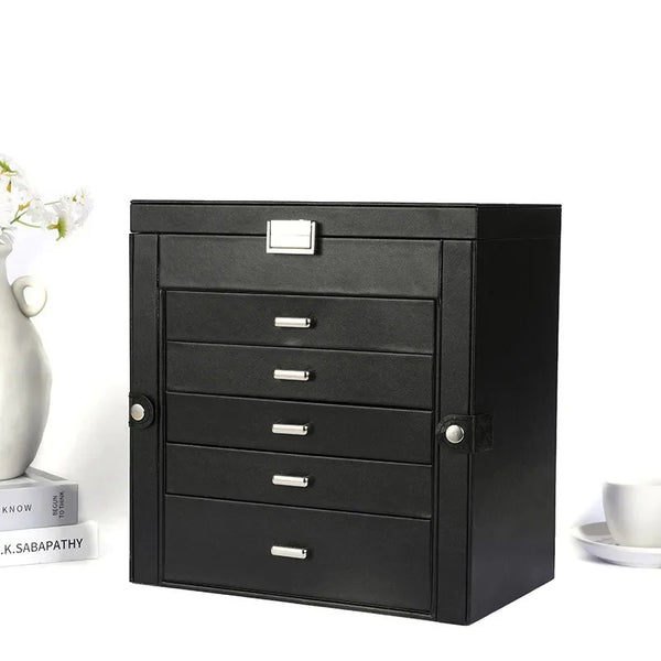 Boîte À Bijoux 5 Tiroirs Avec Miroir