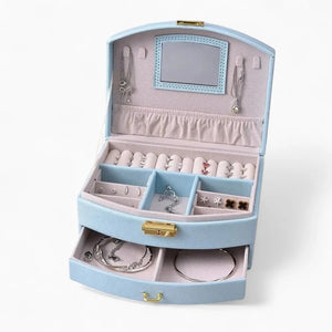 Boîte À Bijoux De Voyage En Cuir Avec Miroir